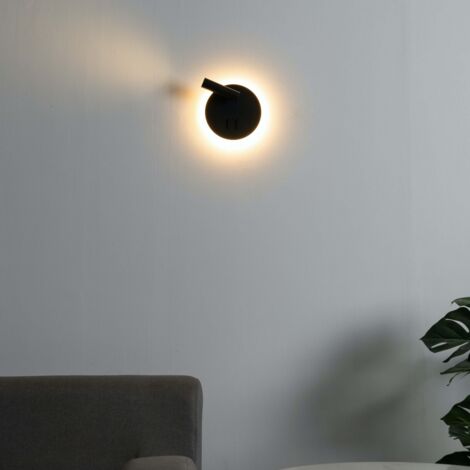 Liseuse tendance double LED et interrupteur - noir - Bilbao
