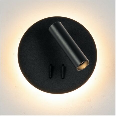 Liseuse tendance double LED et interrupteur - noir - Bilbao