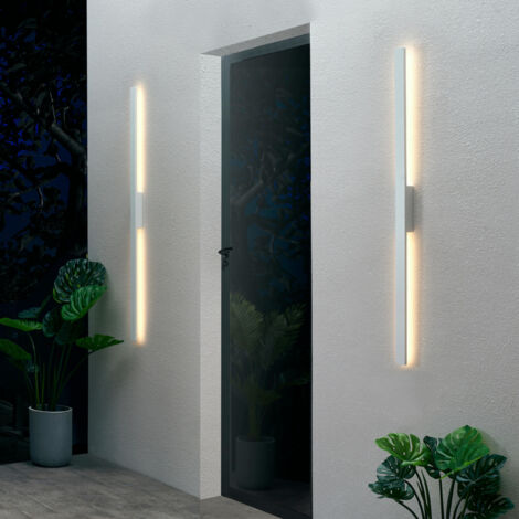 Kosilum – Applique murale extérieure blanche 124 cm – Aluminium blanc mat – LED 20W – Éclairage puissant et efficace – Installation verticale/horizontale