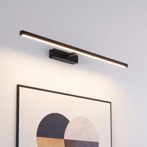 Kosilum – Applique murale tableau LED intégrée – Aluminium noir – Lumière chaude pour mise en valeur œuvres – Design épuré