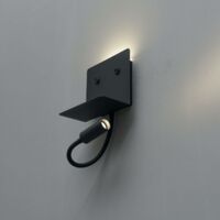 Kosilum – Applique murale LED noire avec chargeur USB – Lampe de lecture orientable – Éclairage fonctionnel pour espaces confinés