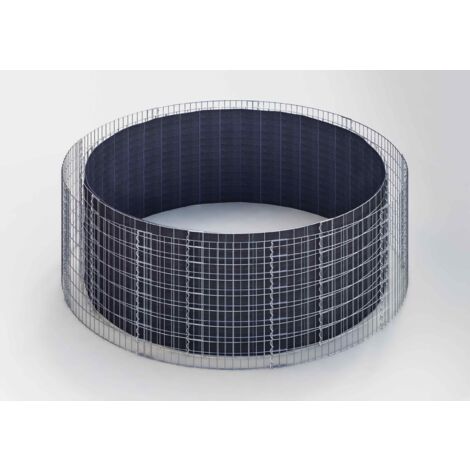 Jardinière ronde en gabion 352 cm – Hauteur 50 cm – Maille 5 x 5 cm – Épaisseur 15 cm – Acier galvanisé pour aménagement extérieur – Gabiona (1/2)