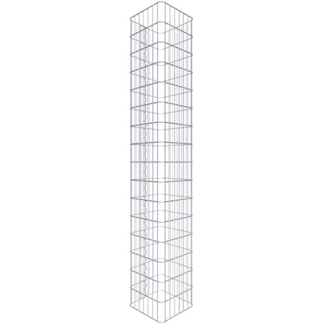 Gabiondeco - Colonne de Gabion carrà©e. 37 cm x 37 cm. mailles 5 x 10 cm - hauteur : 160 cm - Made in Germany (1/5)