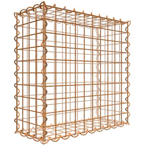 Gabiondeco - Gabion aspect rouille 50 cm x 50 cm x 20 cm (L x H x P). taille des mailles 5 x 5 cm. formation de rouille naturelle en cours - Made in Germany (1/3)