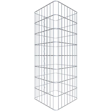 Gabiondeco - Colonne de Gabion carrà©e. 42 cm x 42 cm. mailles 5 x 10 cm - hauteur : 80 cm - Made in Germany (1/5)
