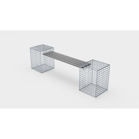 Gabiondeco - Banc de jardin 2 fourches spiralà©es - 205 x 60 x 40 cm (L x H x T) MW 5 x 5 cm. avec revàªtement recyclà© anthracite - Made in Germany (1/5)