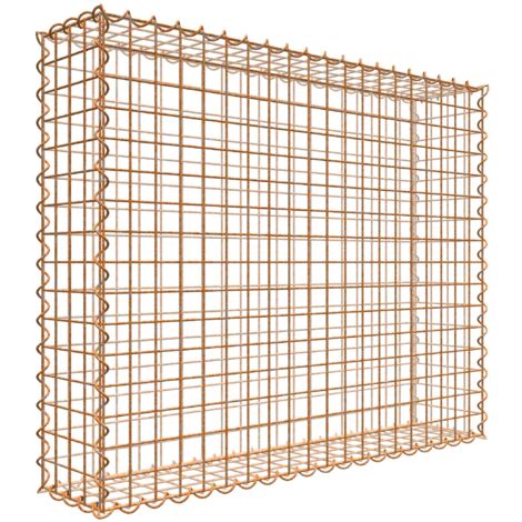 Gabiondeco - Gabion aspect rouille 100 cm x 80 cm x 20 cm (L x H x P). taille des mailles 5 x 5 cm. formation de rouille naturelle en cours - Made in Germany (1/3)