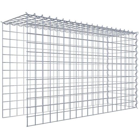 Gabiondeco - Gabion - Element de prolongation en hauteur et en longueur 100 cm x 60 cm x 30 cm (L x H x P). maille 5 x 5 cm. Spirale. Attention il manque deux grill... (1/5)