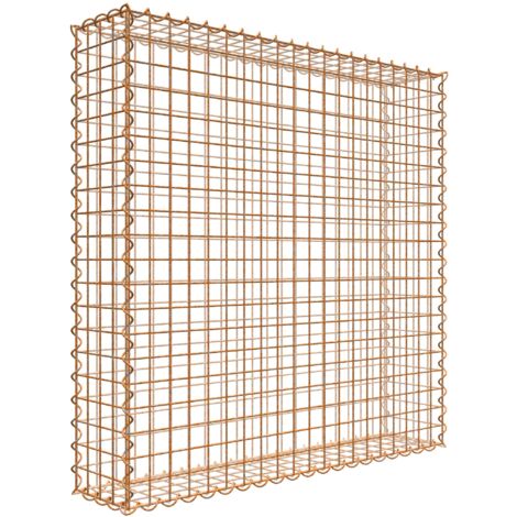 Gabiondeco - Gabion aspect rouille 100 cm x 100 cm x 20 cm (L x H x P). taille des mailles 5 x 5 cm. formation de rouille naturelle en cours - Made in Germany (1/3)