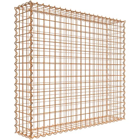 Gabiondeco - Gabion aspect rouille 100 cm x 90 cm x 20 cm (L x H x P). taille des mailles 5 x 5 cm. formation de rouille naturelle en cours - Made in Germany (1/3)