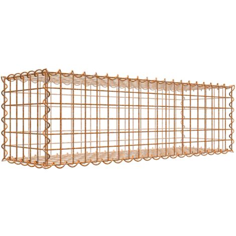Gabiondeco - Gabion aspect rouille 100 cm x 30 cm x 30 cm (L x H x P). taille des mailles 5 x 5 cm. formation de rouille naturelle en cours - Made in Germany (1/3)
