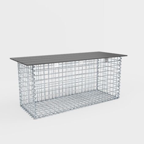 Gabiondeco - Banc de jardin fourche en spirale 105 x 50 x 50 cm - MW 5 x 5 cm. avec revàªtement recyclà© en anthrac - Made in Germany (1/4)