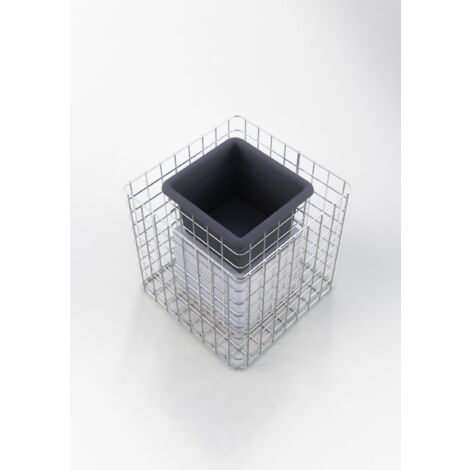 Gabiondeco - Colonne de fleurs. hauteur de 42cm. superficie de 42x42 cm. maille de 5x5 cm. galvanisé à chaud . pot inclus - Made in Germany (1/5)