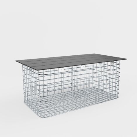 Gabiondeco - Banc de jardin 102 x 45 x 52 cm MW 5 x 5 cm galvanisé à chaud . avec revàªtement recyclà© en anthracite - Made in Germany (1/5)