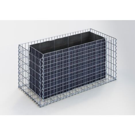 Gabiondeco - Jardinière en Gabion. 130 cm x 60 cm x 60 cm (L x H x P). taille des mailles 5 x 10 cm. Épaisseur des parois 10 cm - Made in Germany (1/2)