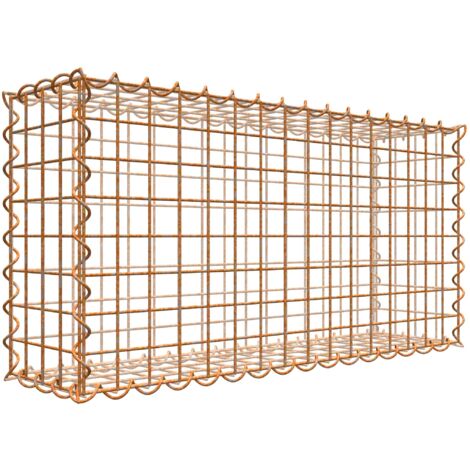 Gabiondeco - Gabion aspect rouille 80 cm x 40 cm x 20 cm (L x H x P). taille des mailles 5 x 5 cm. formation de rouille naturelle en cours - Made in Germany (1/3)