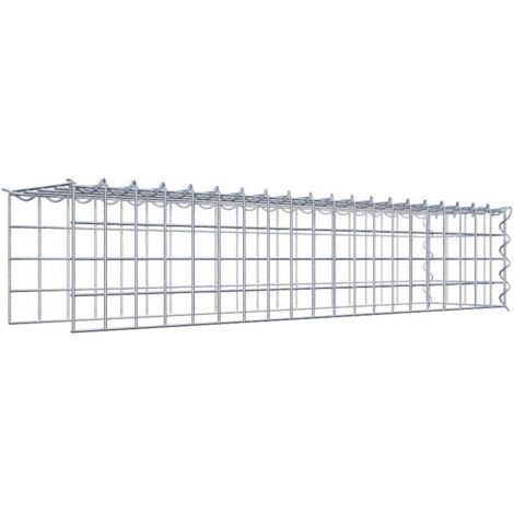 Gabiondeco - Gabion - Element de prolongation en hauteur et en longueur 100 cm x 20 cm x 20 cm (L x H x P). maille 5 x 5 cm. Spirale. Attention il manque deux grill... (1/5)
