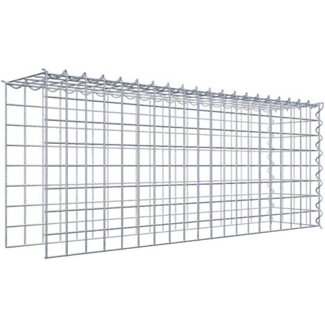 Gabiondeco - Gabion - Element de prolongation en hauteur et en longueur 100 cm x 40 cm x 20 cm (L x H x P). maille 5 x 5 cm. Spirale. Attention il manque deux grill... (1/5)