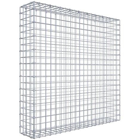 Gabiondeco - Gabion 100 cm x 100 cm x 20 cm (L x H x P). mailles 5 x 5 cm. Fermeture par anneaux en c - Made in Germany (1/5)