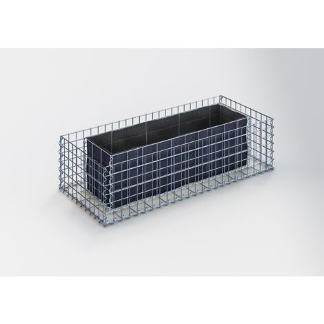 Gabiondeco - Jardinière en Gabion. 120 cm x 30 cm x 50 cm (L x H x P). taille des mailles 5 x 5 cm. Épaisseur des parois 10 cm - Made in Germany (1/2)