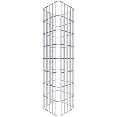 Gabiondeco - Colonne de Gabion carrà©e. 27 cm x 27 cm. mailles 5 x 10 cm - hauteur : 80 cm - Made in Germany (1/5)