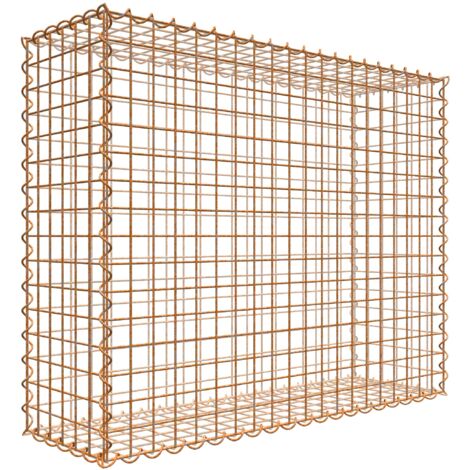 Gabiondeco - Gabion aspect rouille 100 cm x 80 cm x 30 cm (L x H x P). taille des mailles 5 x 5 cm. formation de rouille naturelle en cours - Made in Germany (1/3)