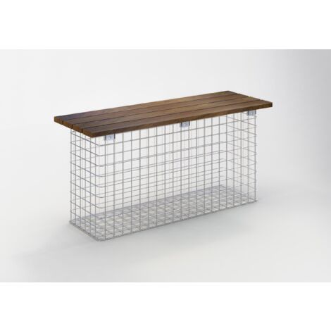 Gabiondeco - Banc de jardin Cumaru 102 cm x 50 cm x 32 cm. maillage 5 x 5 cm. galvanisé à chaud  - Made in Germany (1/3)