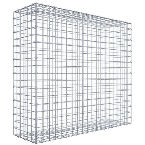 Gabiondeco - Gabion 100 cm x 90 cm x 30 cm (L x H x P). mailles 5 x 5 cm. Fermeture par anneaux en c  - Made in Germany (1/5)