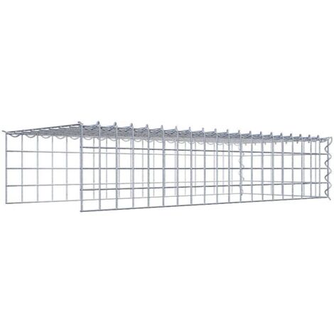 Gabiondeco - Gabion - Element de prolongation en hauteur et en longueur 100 cm x 20 cm x 40 cm (L x H x P). maille 5 x 5 cm. Spirale. Attention il manque deux grill... (1/5)