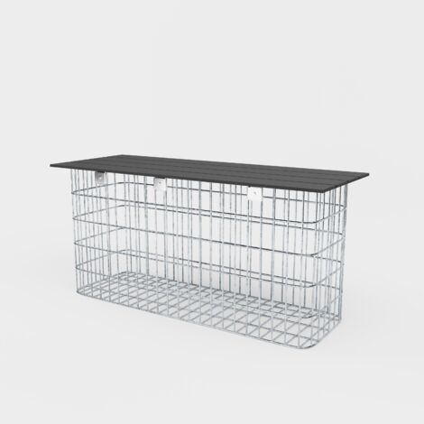 Gabiondeco - Banc de jardin 102 x 50 x 32 cm MW 5 x 10 cm galvanisé à chaud . avec revàªtement recyclà© en anthracit - Made in Germany (1/5)