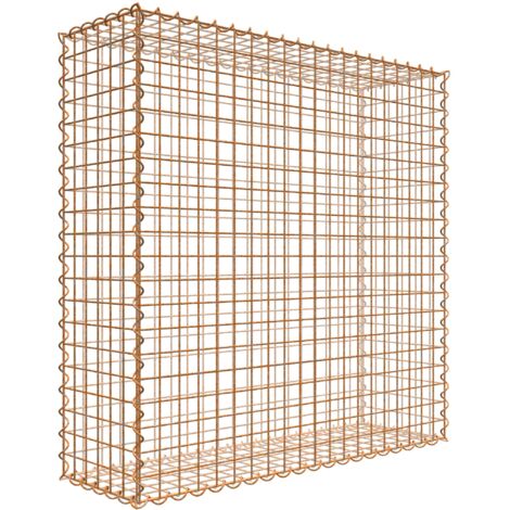 Gabiondeco - Gabion aspect rouille 100 cm x 100 cm x 30 cm (L x H x P). taille des mailles 5 x 5 cm. formation de rouille naturelle en cours - Made in Germany (1/3)