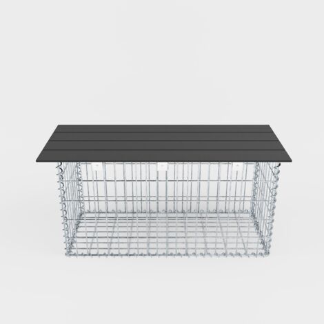 Gabiondeco - Banc de jardin Spiral Gabions 105 x 50 x 40 cm - MW 5 x 10 cm. avec plateau recyclà© en anthracite - Made in Germany (1/5)