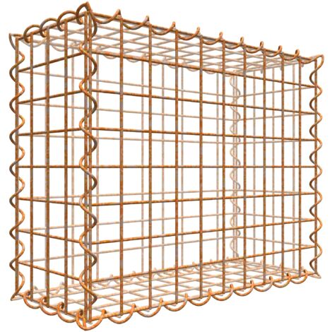 Gabiondeco - Gabion aspect rouille 50 cm x 40 cm x 20 cm (L x H x P). taille des mailles 5 x 5 cm. formation de rouille naturelle en cours - Made in Germany (1/3)