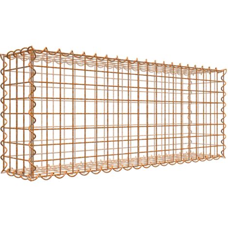 Gabiondeco - Gabion aspect rouille 100 cm x 40 cm x 20 cm (L x H x P). taille des mailles 5 x 5 cm. formation de rouille naturelle en cours - Made in Germany (1/3)