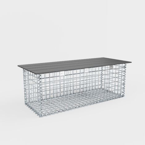 Gabiondeco - Banc de jardin fourche en spirale 105 x 50 x 40 cm - MW 5 x 5 cm. avec revàªtement recyclà© en anthrac - Made in Germany (1/4)