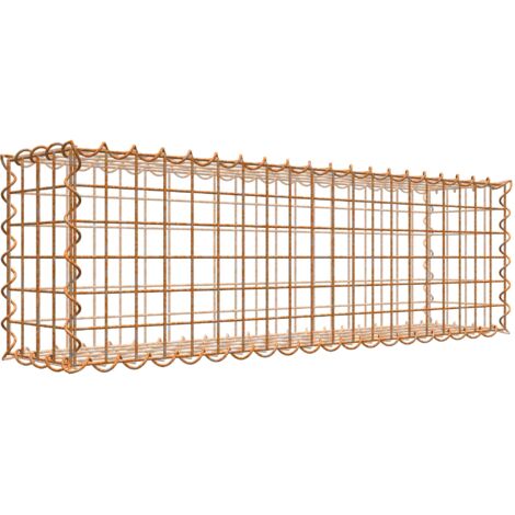 Gabiondeco - Gabion aspect rouille 100 cm x 30 cm x 20 cm (L x H x P). taille des mailles 5 x 5 cm. formation de rouille naturelle en cours - Made in Germany (1/3)