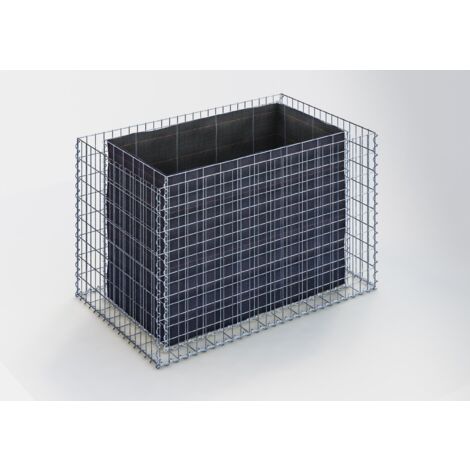 Gabiondeco - Jardinière en Gabion. 130 cm x 80 cm x 80 cm (L x H x P). taille des mailles 5 x 10 cm. Épaisseur des parois 10 cm - Made in Germany (1/4)