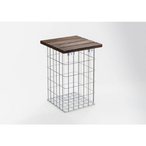 Gabiondeco - Banc de jardin Cumaru 32 cm x 52 cm x 32 cm. maillage 5 x 10 cm. galvanisé à chaud - Made in Germany (1/4)