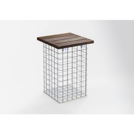Gabiondeco - Banc de jardin Cumaru 32 cm x 52 cm x 32 cm. maillage 5 x 5 cm. galvanisé à chaud - Made in Germany (1/4)