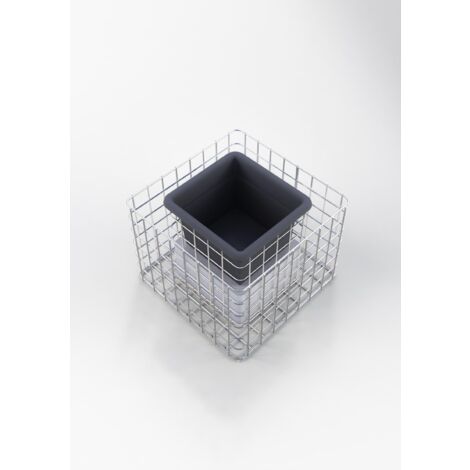 Gabiondeco - Colonne de fleurs. hauteur de 32cm. superficie de 42x42 cm. maille de 5x5 cm. galvanisé à chaud . pot inclus - Made in Germany (1/5)