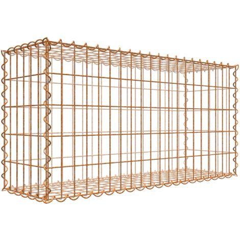 Gabiondeco - Gabion aspect rouille 100 cm x 50 cm x 30 cm (L x H x P). taille des mailles 5 x 10 cm. formation de rouille naturelle en cours - Made in Germany