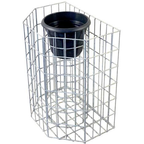 Gabiondeco - Colonne à fleurs. octogonale demi. hauteur 82 cm. MW 5 x 10 cm. galvanisé à chaud . pot inclus - Made in Germany (1/2)