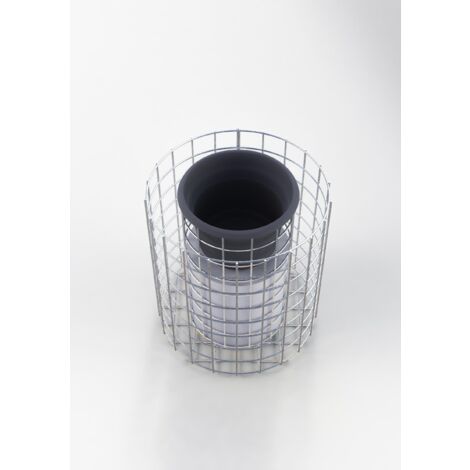 Gabiondeco - Colonne de fleurs ronde. hauteur de 42cm. diamètre de 37cm. maille de 5x5 cm. galvanisé à chaud . pot inclus - Made in Germany (1/4)