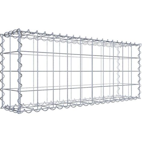 Gabion 100 cm x 40 cm x 20 cm – Mailles 10 x 10 cm – Construction robuste en fil galvanisé – Montage rapide avec spirales – Gabiona