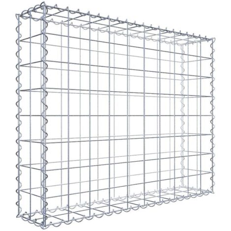 Gabion 100 cm x 80 cm x 20 cm – Mailles 10 x 10 cm – Spirale pour fermeture – Résistance au cisaillement 3.5 kN – Made in Germany – Gabiona