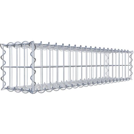 Gabion 100 cm x 20 cm x 20 cm – Mailles 5 x 10 cm – Fils d'acier Galfan – Montage facile avec spirales de connexion – Gabiondeco