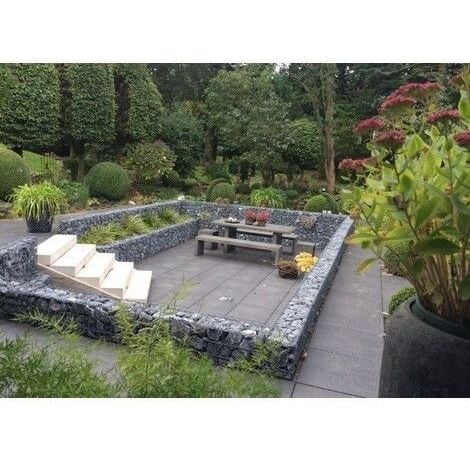 Gabiondeco - Gabion 100 cm x 40 cm x 20 cm (L x H x P). mailles 5 x 10 cm. Spirale - Made in Germany