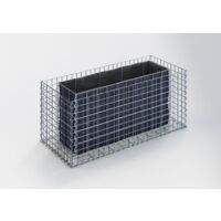 Jardinière en gabion 120 cm x 50 cm x 50 cm – Maille 5 x 5 cm – Épaisseur des parois 10 cm – Galvanisé à chaud – Pour cultures en hauteur – Gabiona