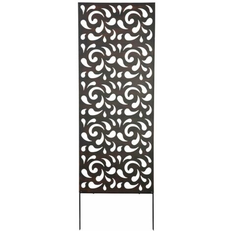 Panneau métal avec motifs décoratifs/Gouttes - 0,60 x 1,50 m - Brun