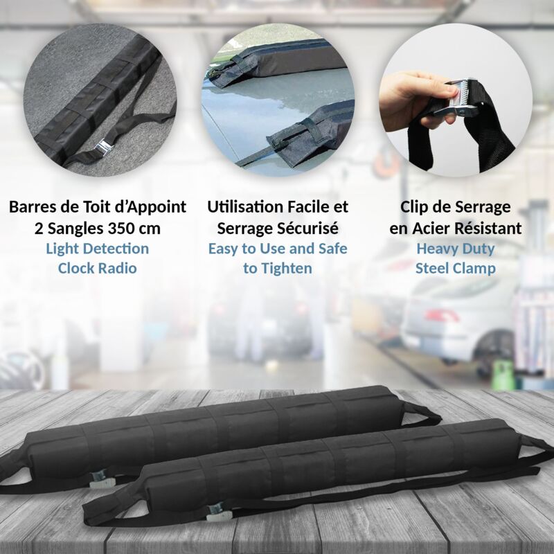 Barres Transversales De Toit Universelles 36,22 Pouces - Porte-Bagages Avec Ventouses 2 Pièces